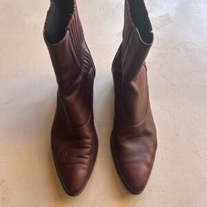 Classic Burgundy Leather Heeled Chelsea Boots